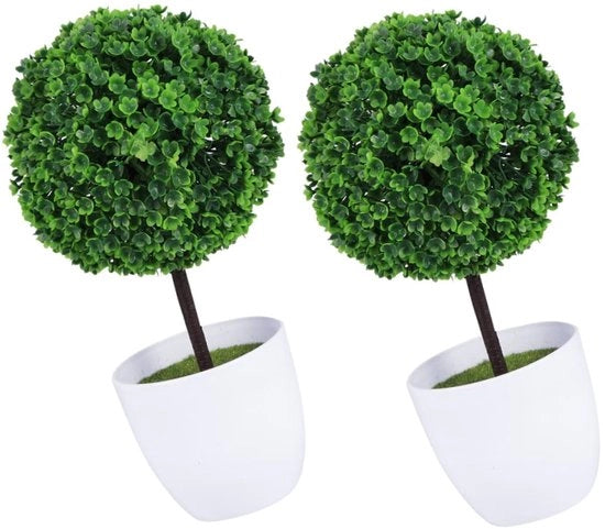 Arbusti in Legno - Decorazione Rustica - Realistici - Decorazione per Tavolo - Decorazioni per Culla - Set da 2 - Cespuglio Verde - Bambù Decorativo