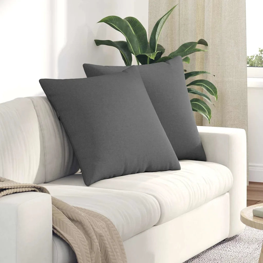 Cuscini da Divano 2 pcs Grigio scuro 60 x 60 cm Tessuto 42013998