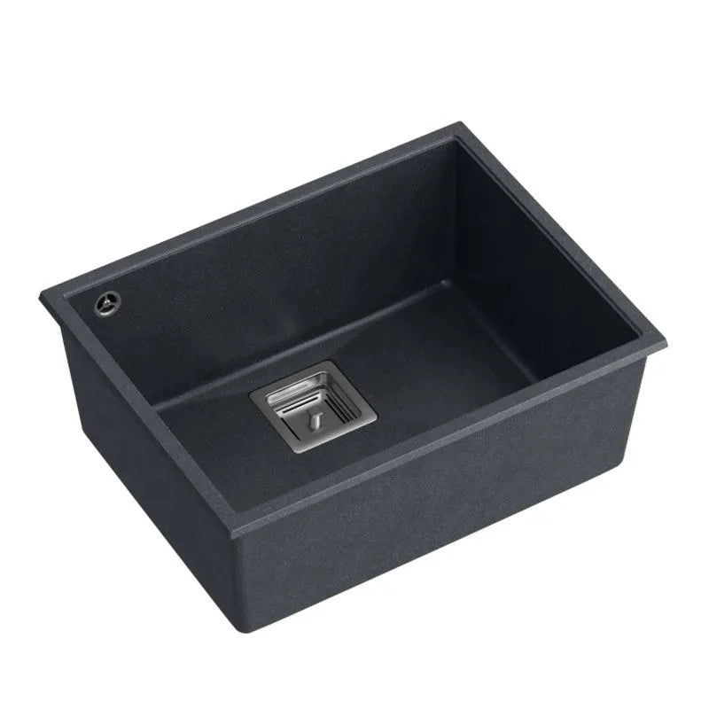 Lavello In Granito David 50 Black Metallic Tappo rame spazzolato