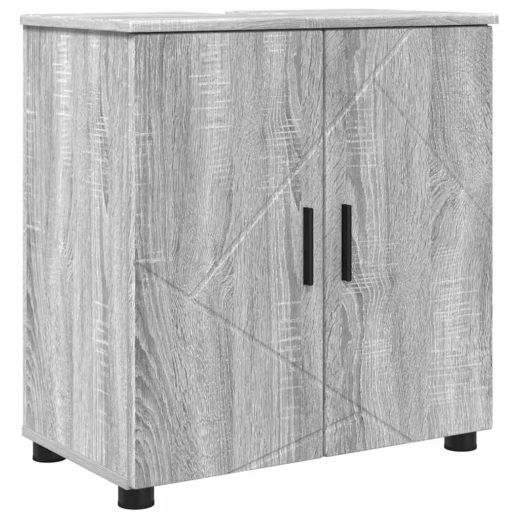 Set di mobili per il bagno con porta 2 pcs Grigio Sonoma