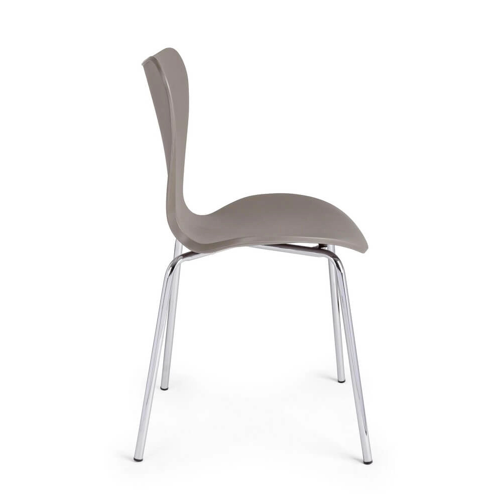 Set di 4 Sedie Impilabili con Seduta in Plastica e Gambe Cromate - LINDSAY