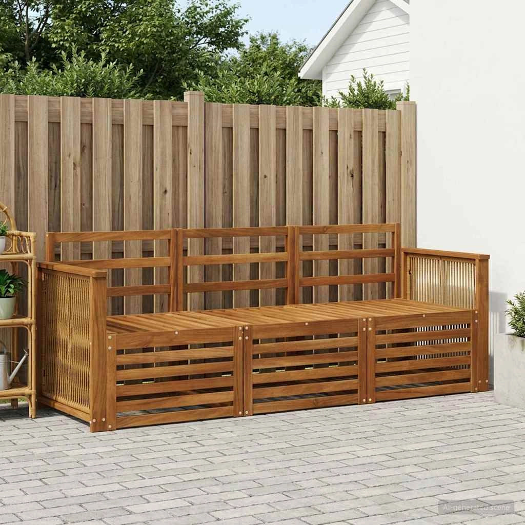 Set divani 3 pz Legno di Acacia Massello 3383965