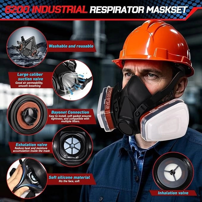 Mascherina Semimaschera per Gas e Polvere ¨C Minimal ¨C Nero