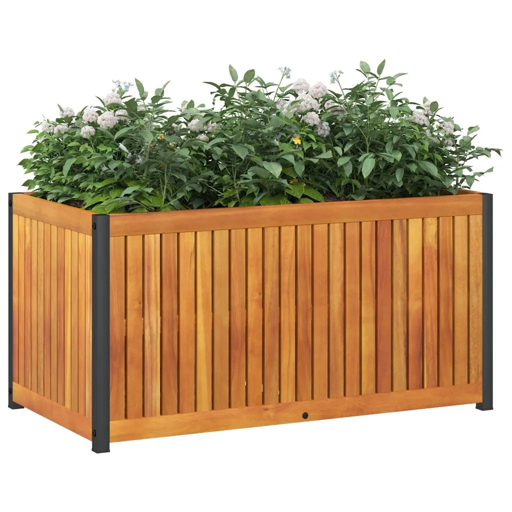 Fioriera da Giardino-Vaso da Esterno 85x45x44 cm in Legno Acacia e Acciaio