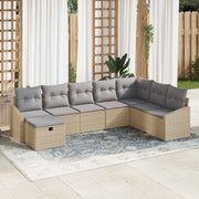 Set Divano da Giardino con cuscino 8 pcs polyrattan