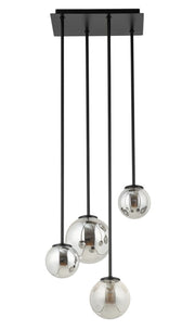 Lampada a sospensione Tulia 4 luci G9 sfere grigie Sigma
