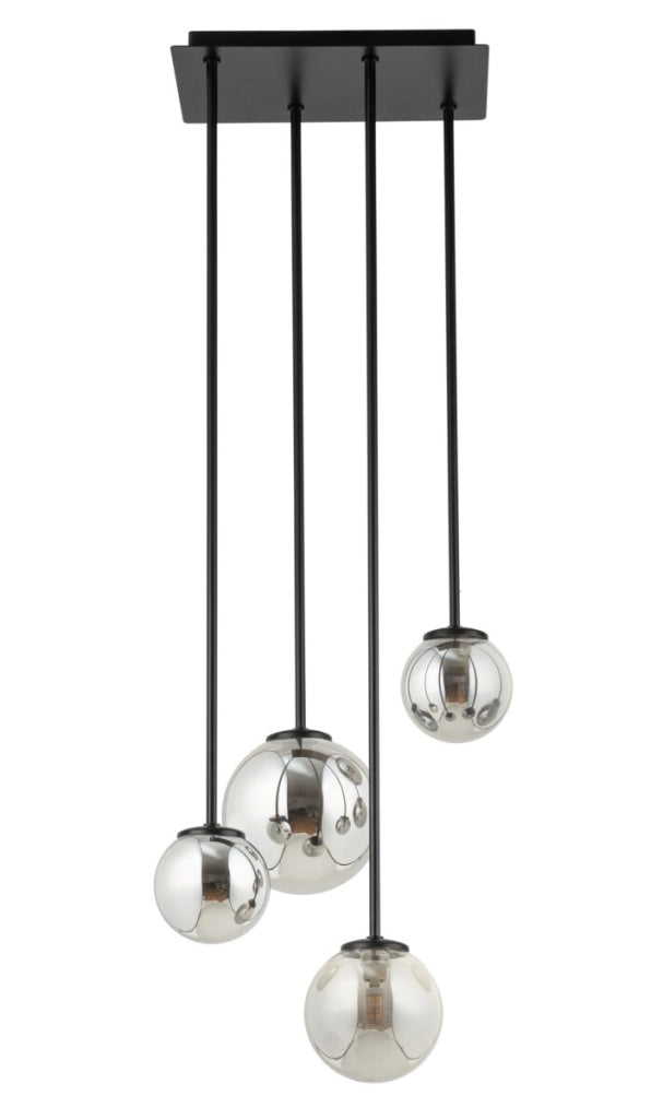 Lampada a sospensione Tulia 4 luci G9 sfere grigie Sigma