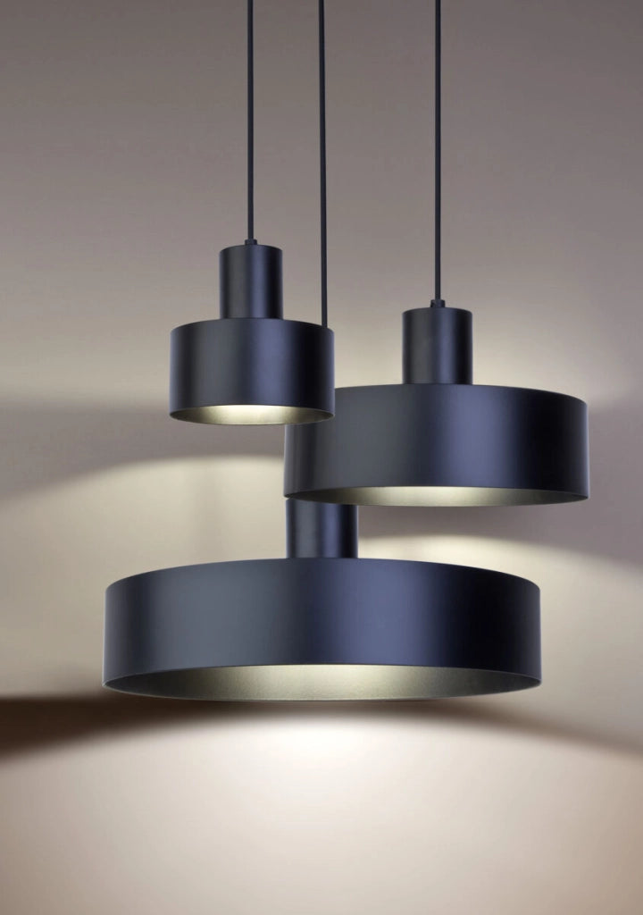 Lampada a sospensione Sigma Rif nera metallica Ø15 E27