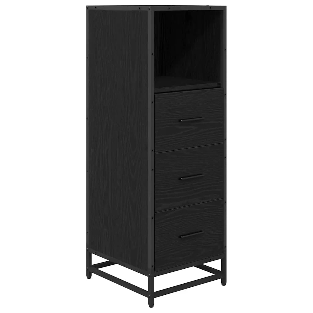 Set di mobili per il bagno 4 pcs Rovere Nero Legno multistrato 3402341
