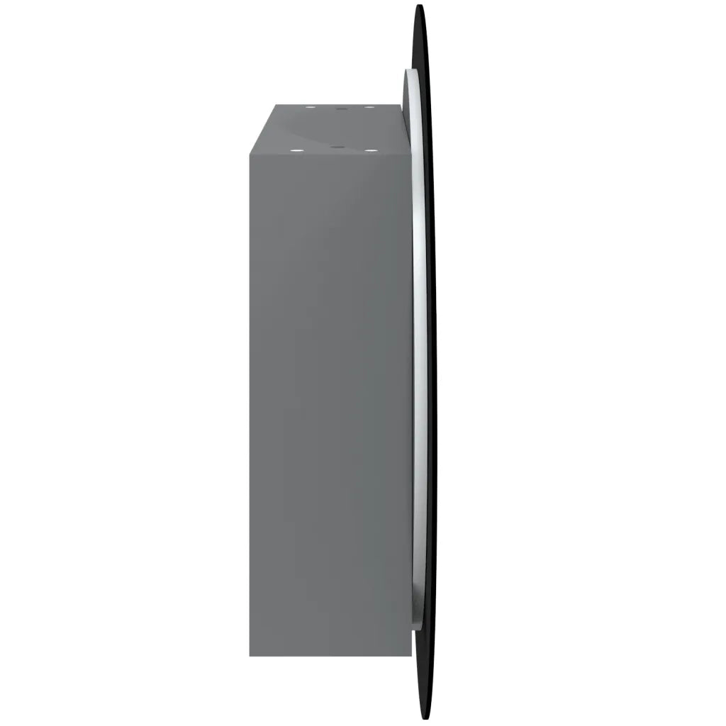 Armadio da Bagno con Specchio Rotondo e LED-Mobile bagno con specchio Grigio 54x54x17,5cm