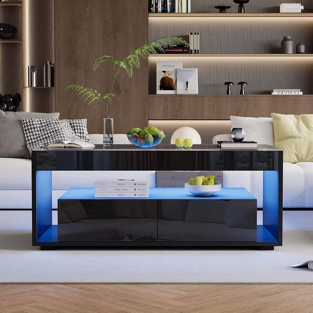 Tavolino-Xylo-Rettangolare LED 16 colori 2 cassetti