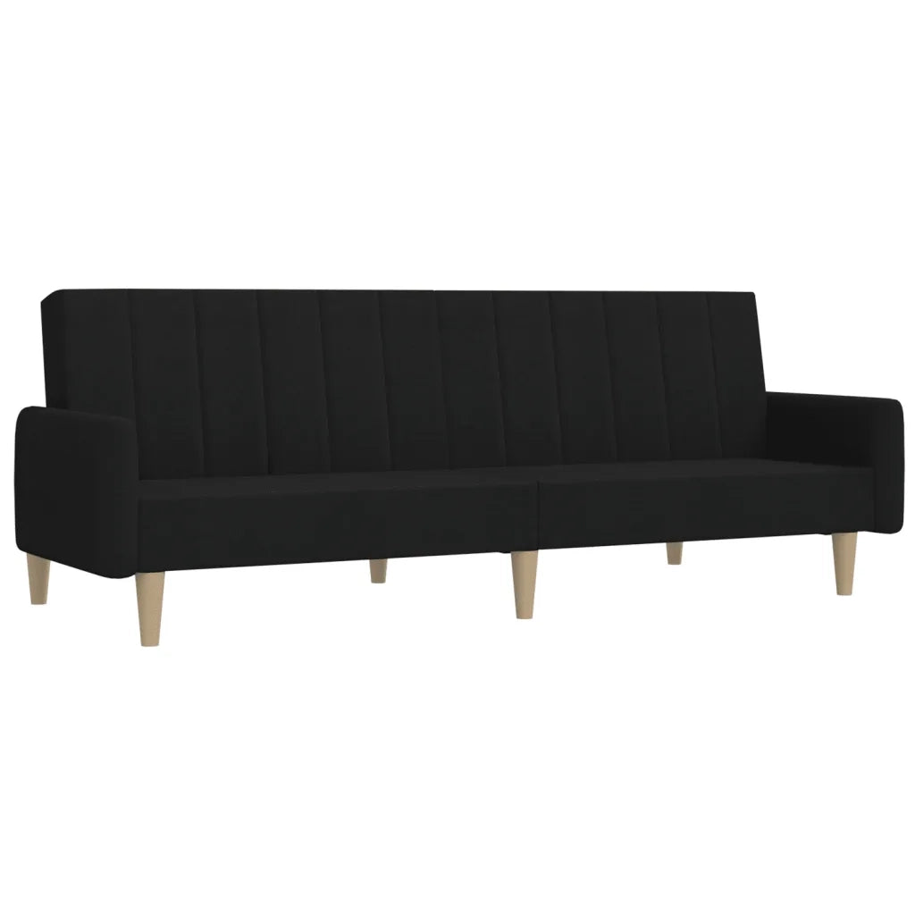 Divano Letto a 2 Posti Nero in Tessuto 375854