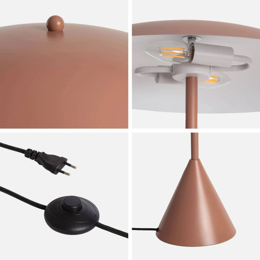Lampada da terra per interni in metallo, ø50cm, marrone