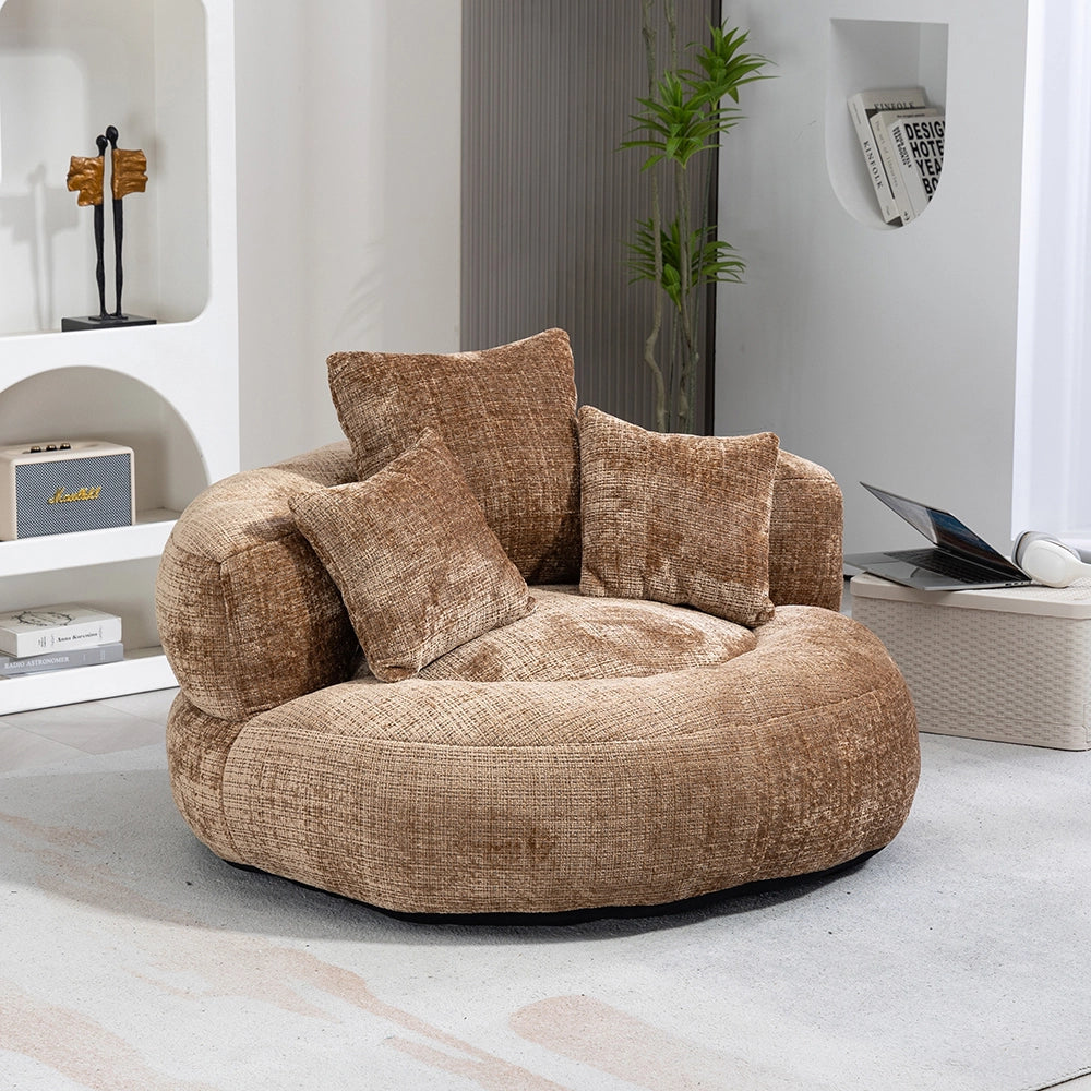 Chaise longue - Xylo - gaming chenille caffè con 3 cuscini