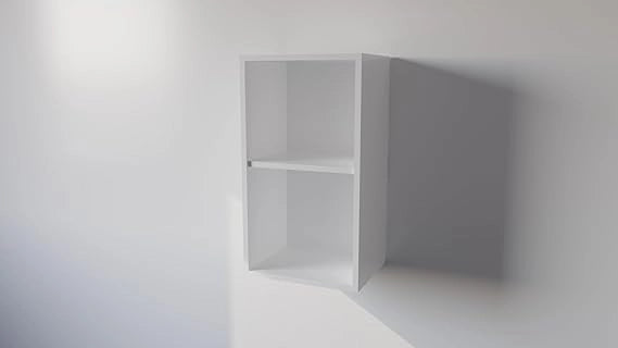 Pensile Cucina  in Legno Nobilitato Bianco, Mobile Alto con 1 Anta, Pensile Componibile Moderno Made in Italy (H60XL50XP32cm)