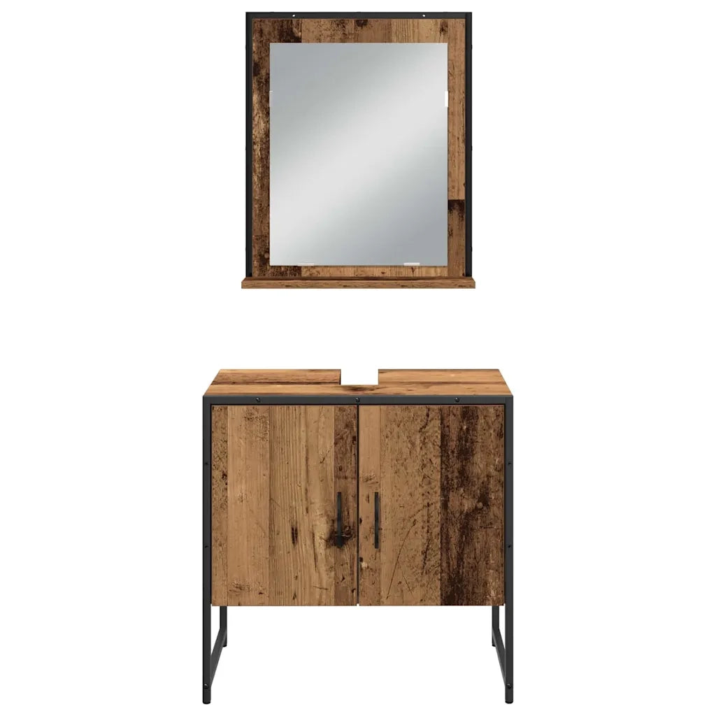 Set di mobili per il bagno 4 pcs Marrone 33 x 33 x 185.5 cm 3334409