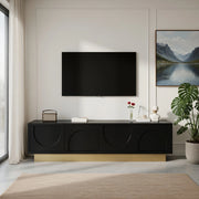 Cassettiera per TV nera in MDF lunghezza 175 cm
