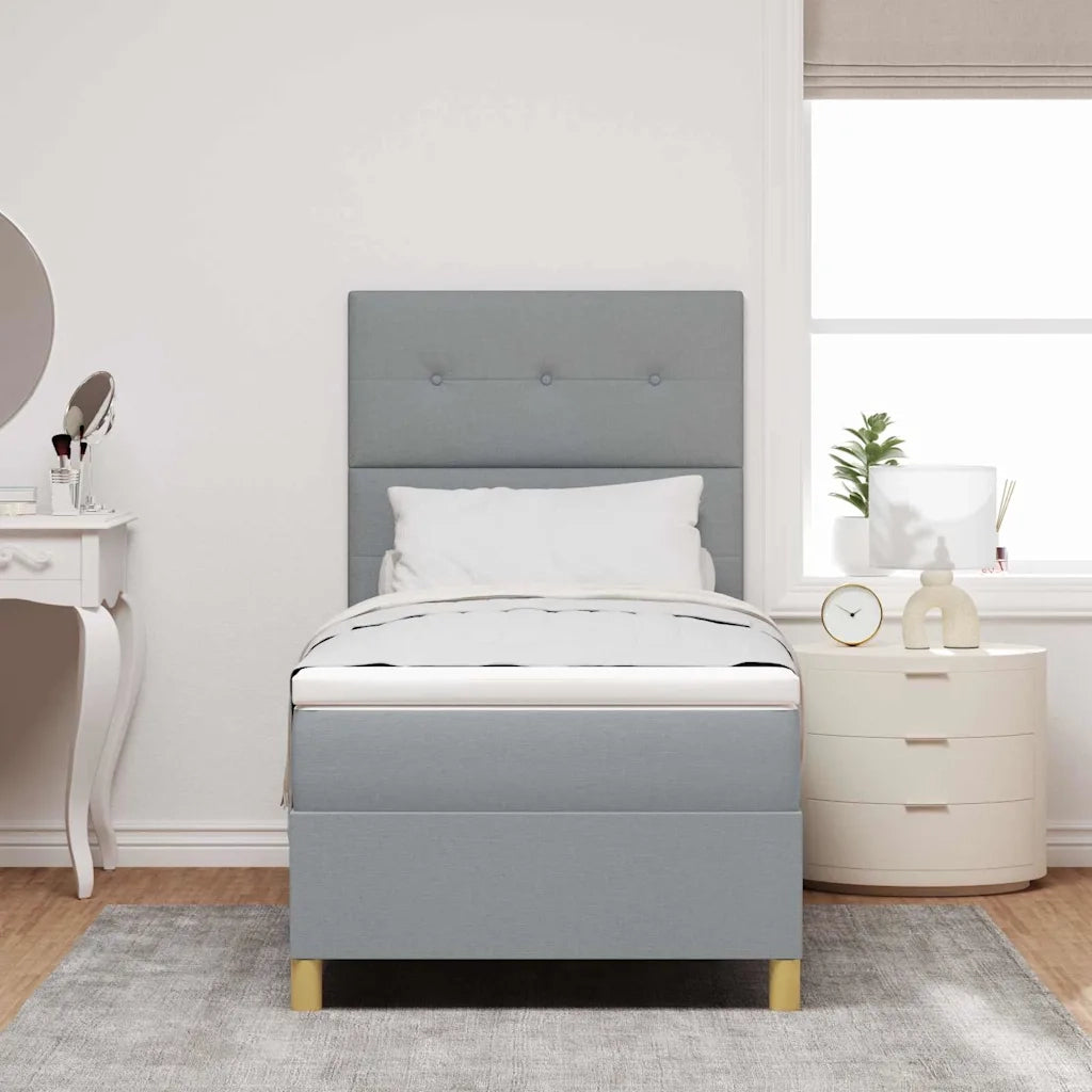 Letto a molle con materasso Grigio chiaro 80 x 200 cm Tessuto 3339574