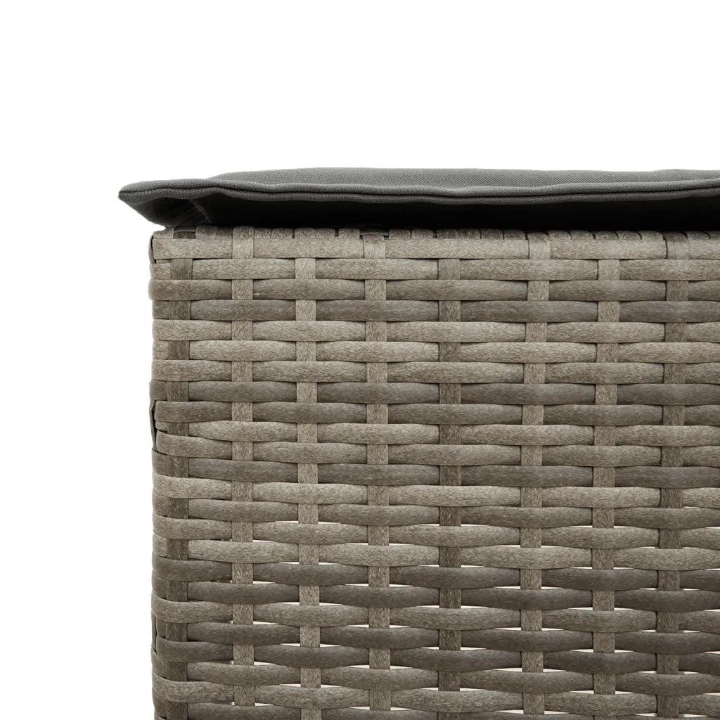 Set Bar da Giardino 5 pz con Cuscini in Polyrattan Grigio 3261483
