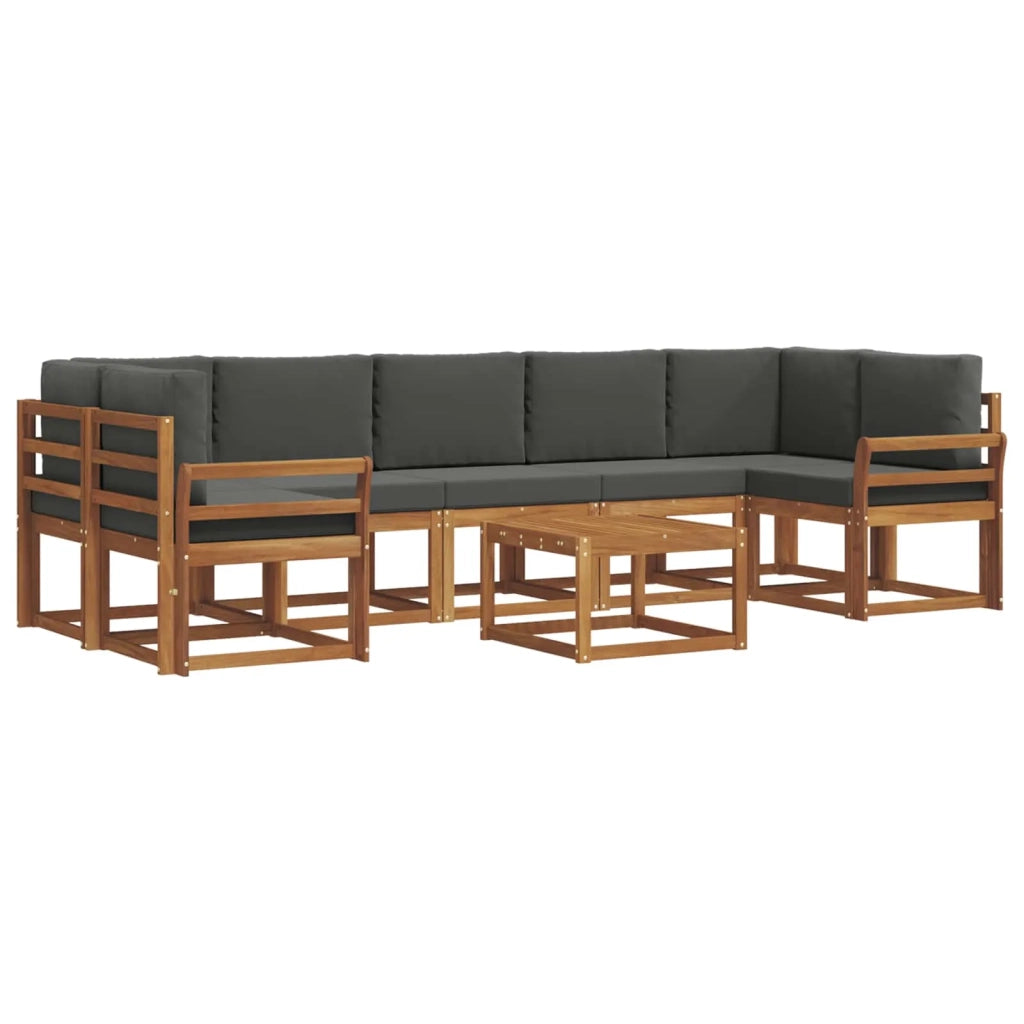 Set di divani da esterno con cuscino 8 pcs Naturale e Antracite 3366150