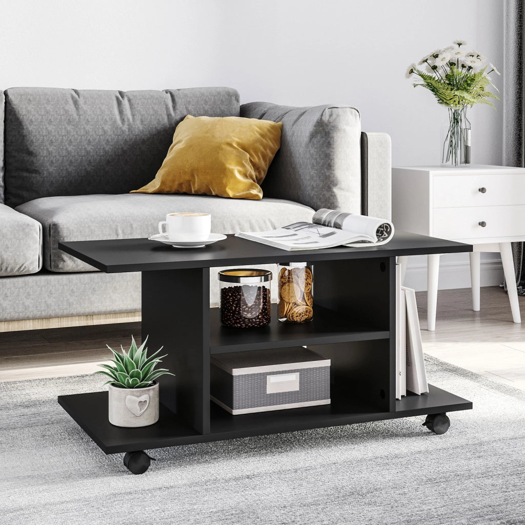 Mobile TV con Ruote ¨C Minimal ¨C Nero 80x40x40 cm