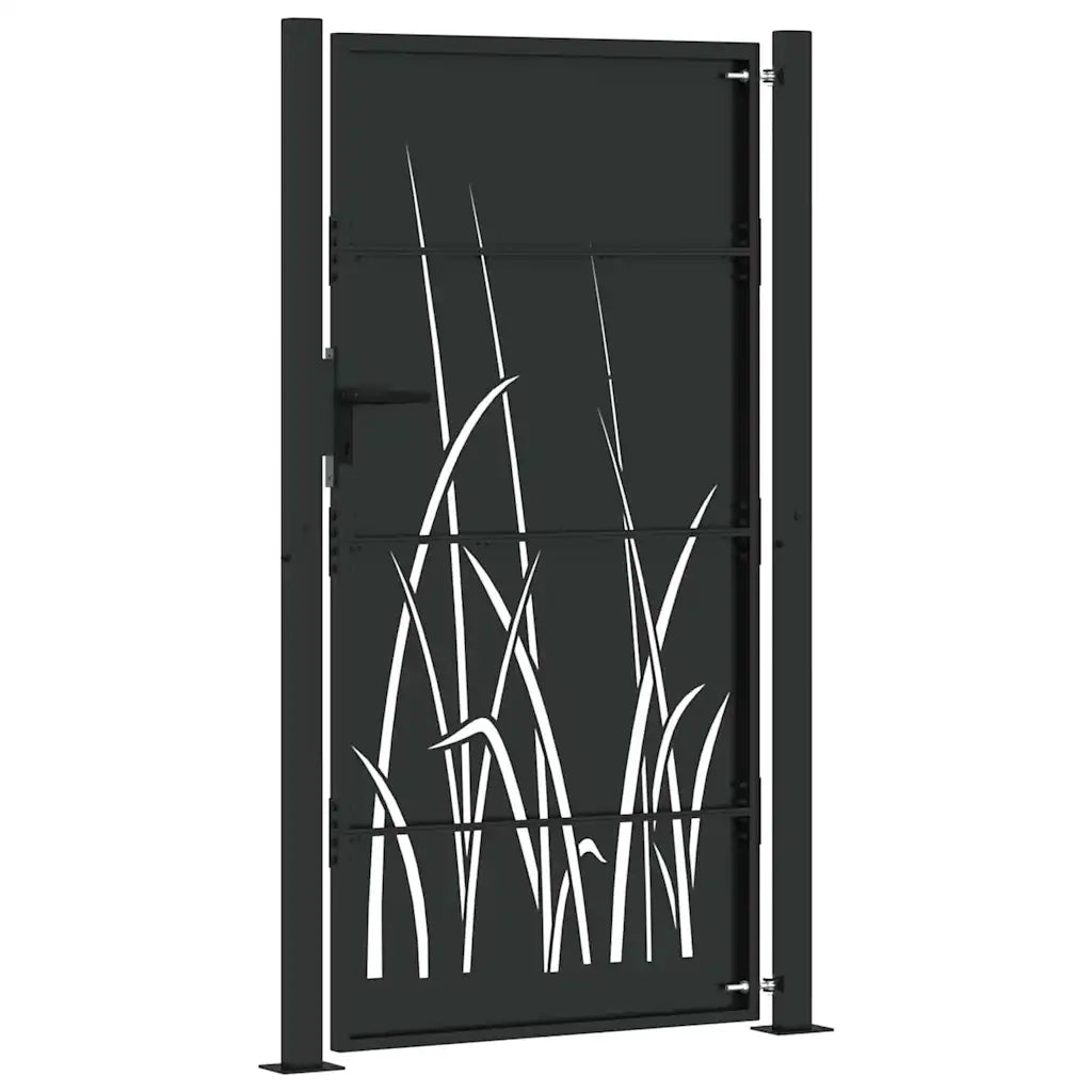 Cancello da giardino con blocco Nero 110 x 180 cm CFW5704252