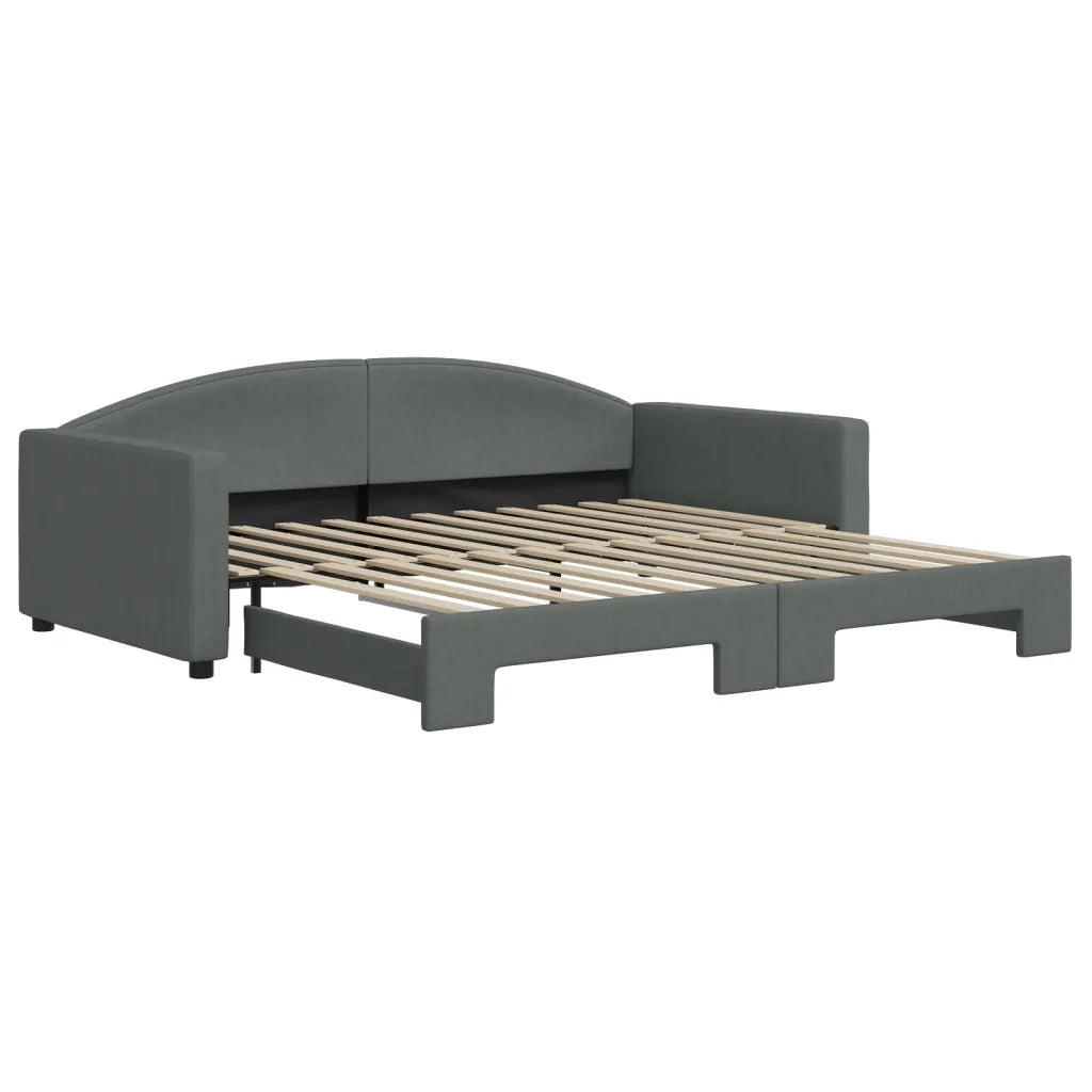 Divano letto | Sof¨¤ letto | Letto singolo Estraibile Grigio Scuro 100x200 Tessuto