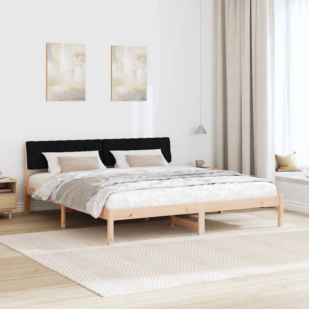 Struttura del Letto con testiera Marrone e nero 180 x 200 cm