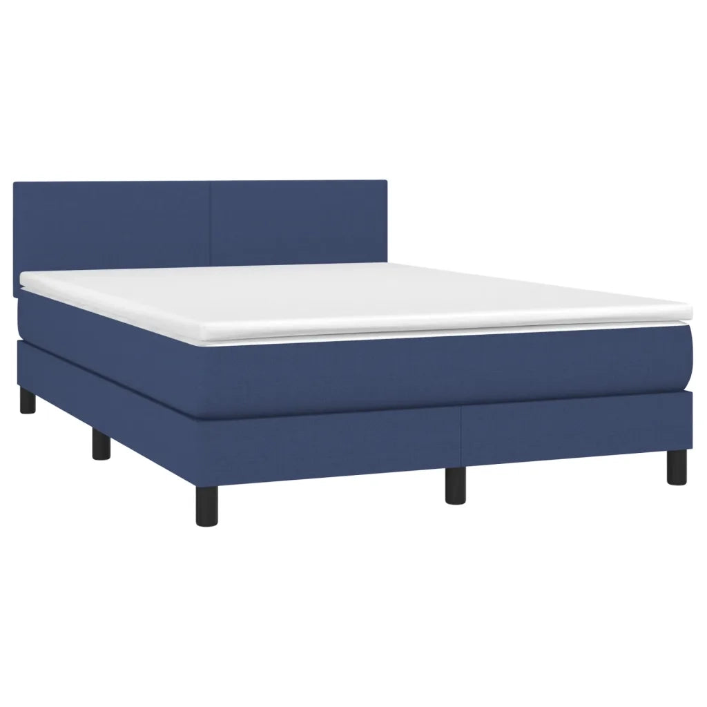 Letto a Molle con Materasso e LED Blu 140x190 cm in Tessuto 3132995