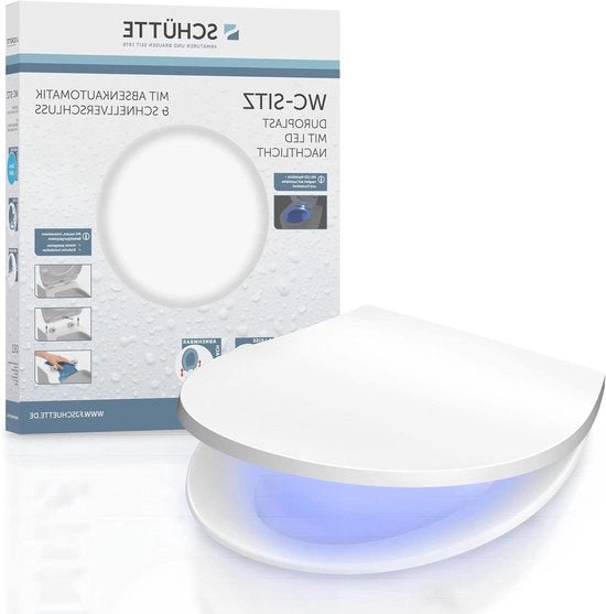 Bracciale per WC con chiusura softclose e luce LED - dimensione universale - bianco