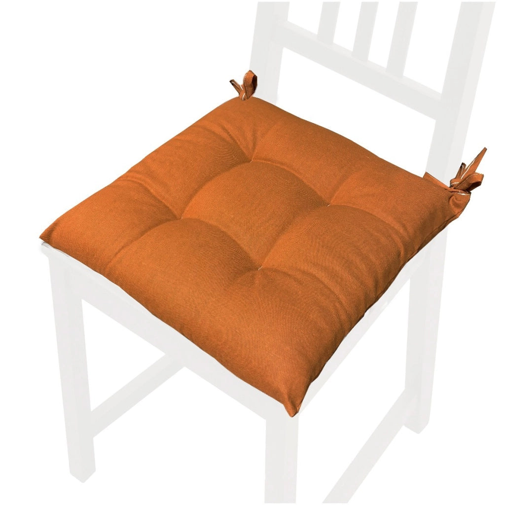 Set 4 Cuscini Sedia Cotone Morbidi Imbottiti Universali Coprisedia Eleganti Marrone