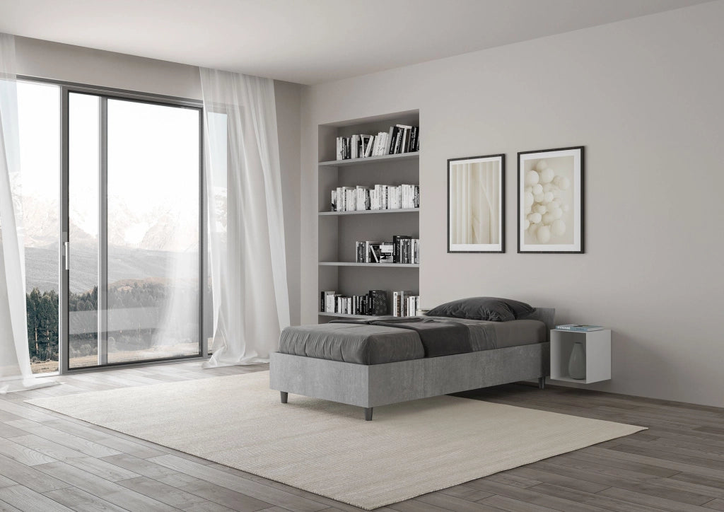 Letto Singolo 80x190 cm Senza Rete Nuamo Cemento