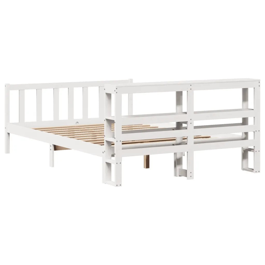 Letto senza Materasso Bianco 120x190 cm Legno Massello di Pino