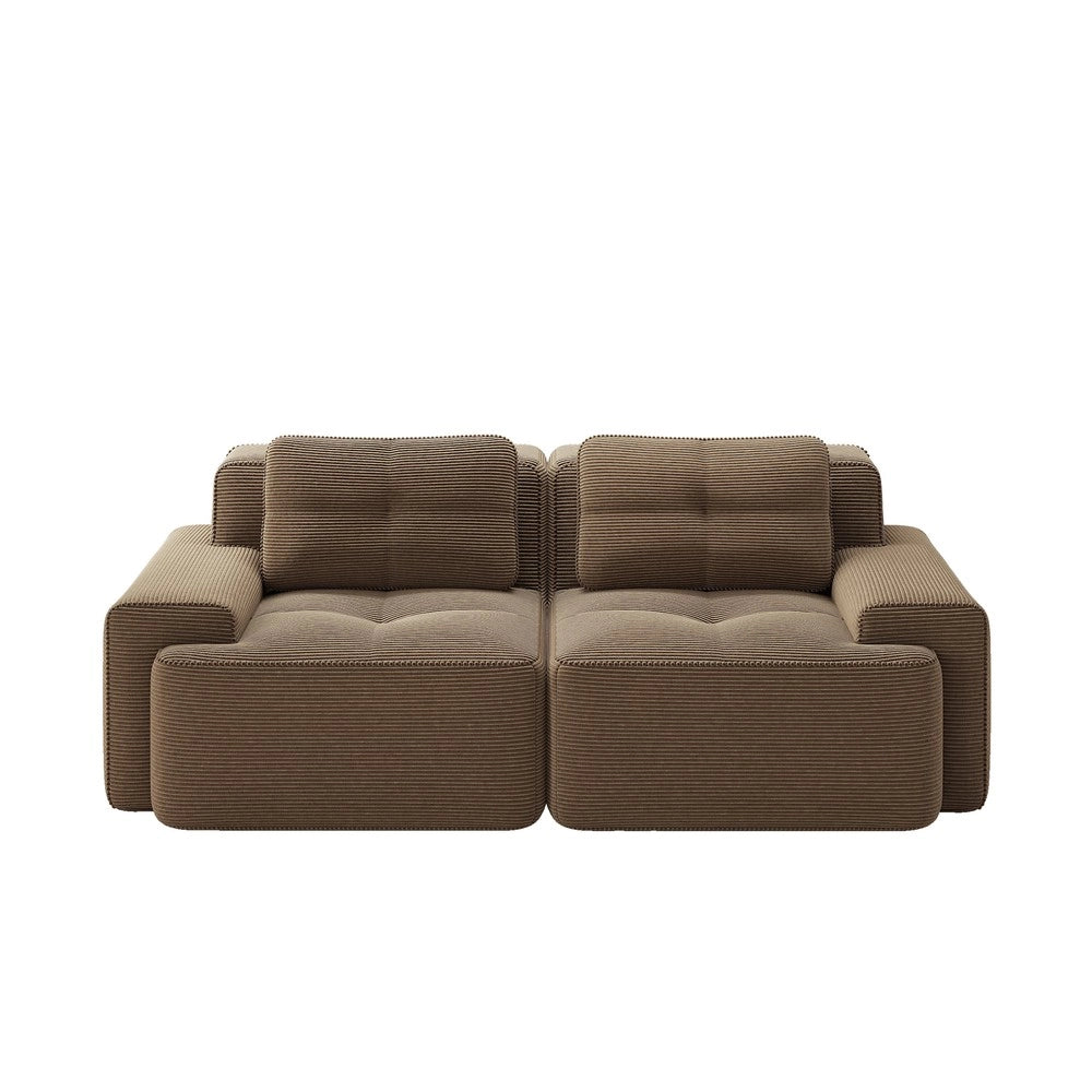Divano Modulare Boneless ¨C Xylo ¨C Velluto a Coste, Marrone, Loveseat