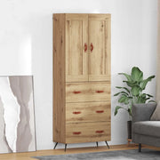 Credenza con Cassetto-Buffet-Armadio da cucina Rovere artigianale 69,5 x 34 x 180 cm 531518