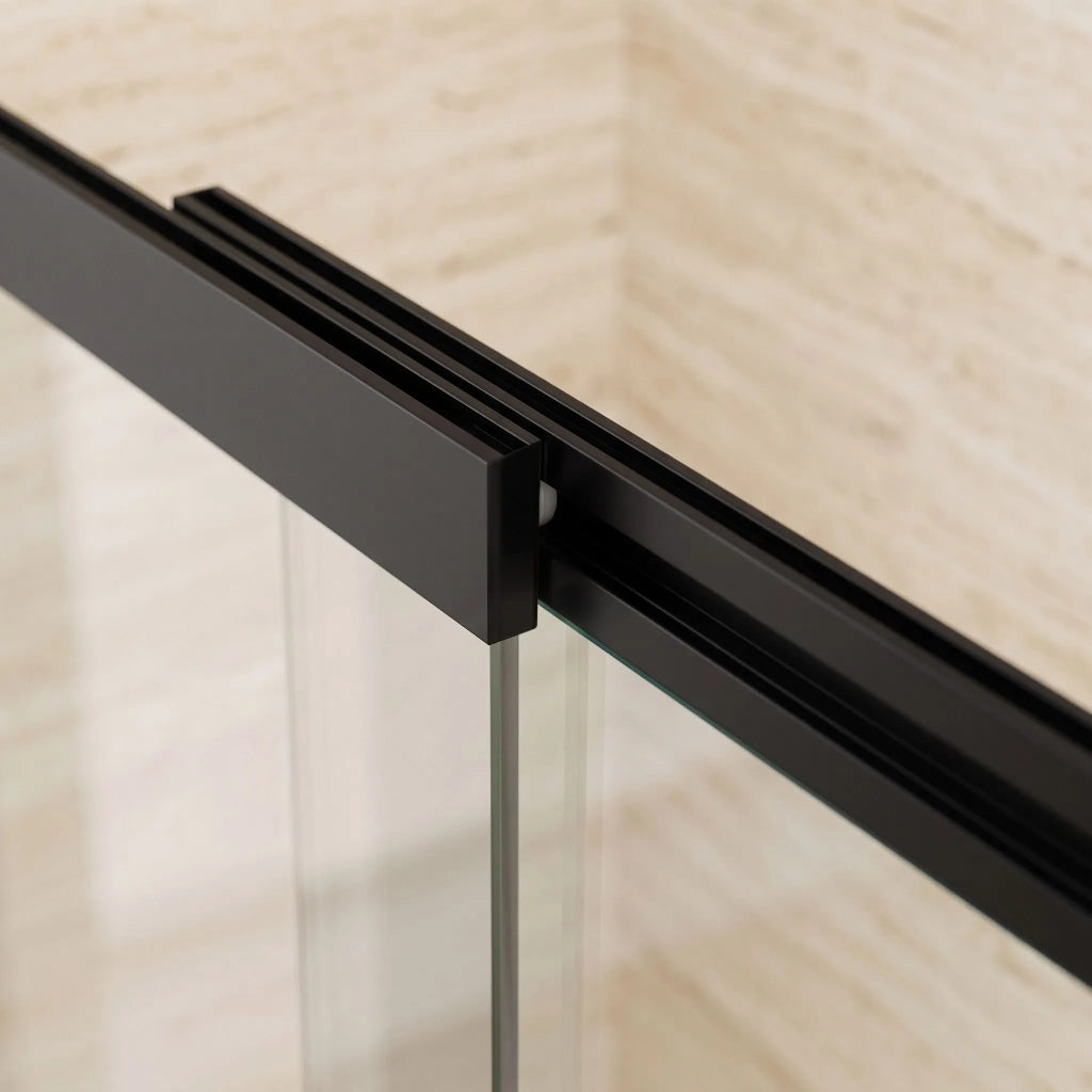 Paravento Vasca Scorrevole Rea Dario Black 120