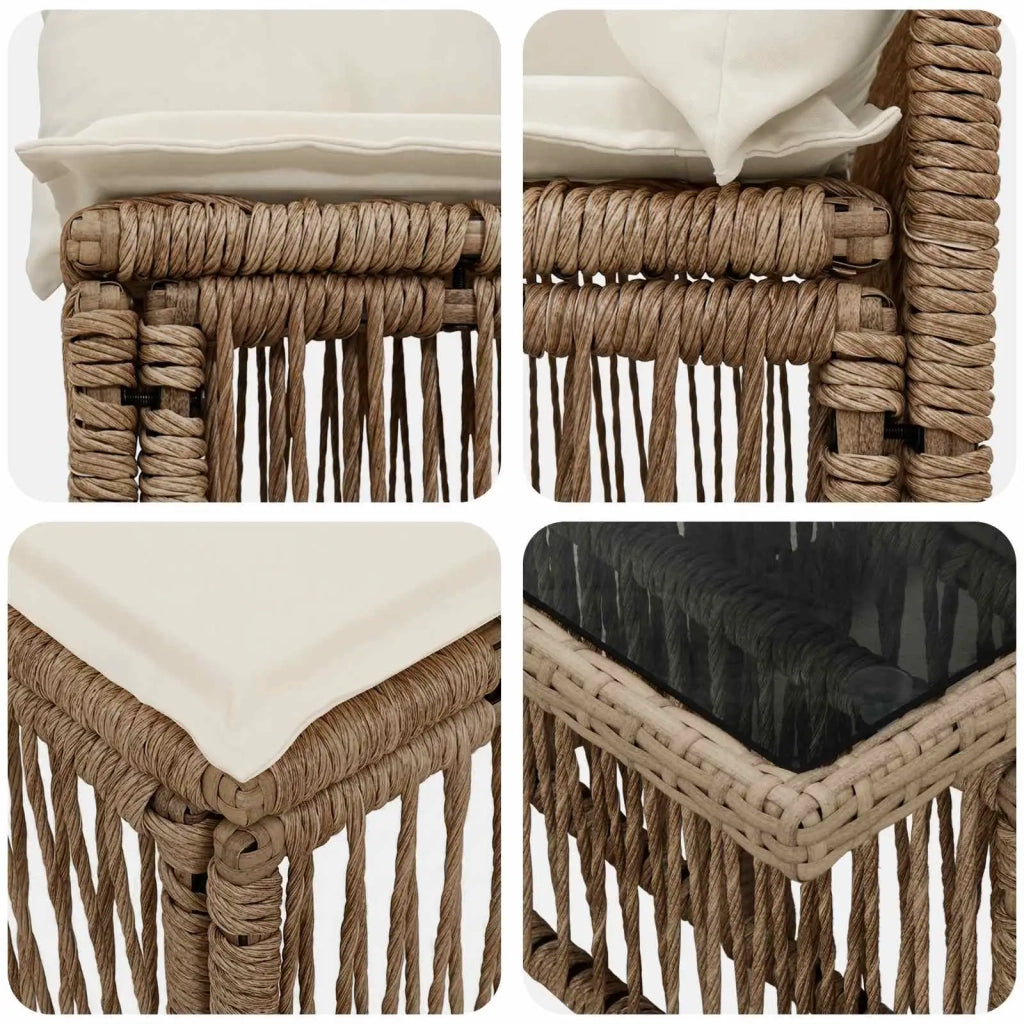 Set Divano da Giardino 8 pz Beige polyrattan 3436476