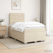 Letto box spring con materasso Crema 120 x 190 cm Tessuto 3453365