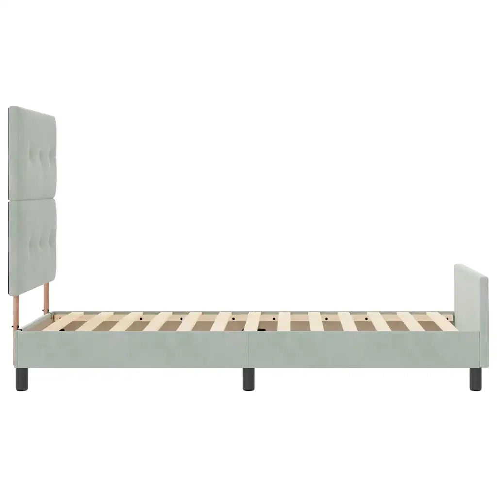 Letto a molle con testiera Grigio chiaro 90 x 200 cm Velluto 3344915