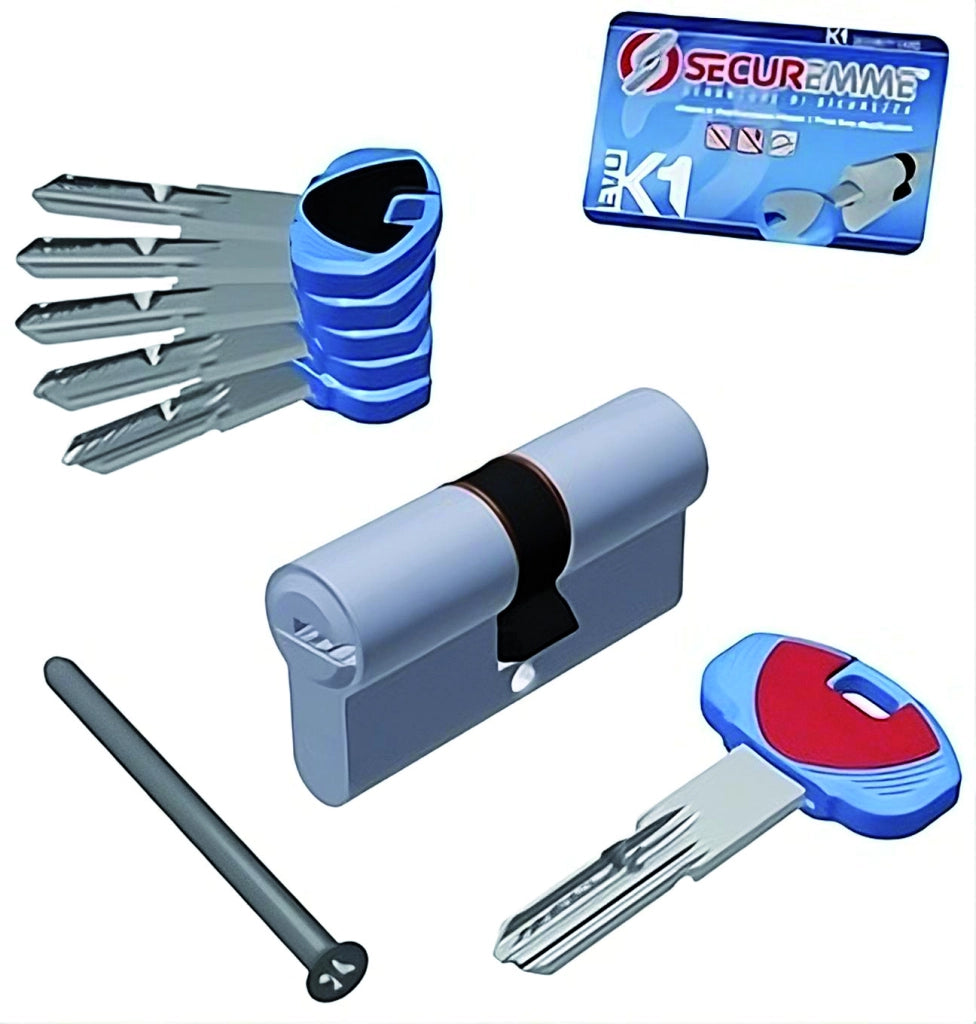 Securemme CILINDRO CROMO SATINATO EVOK1 5 chiavi  mm. 75 (35+40)