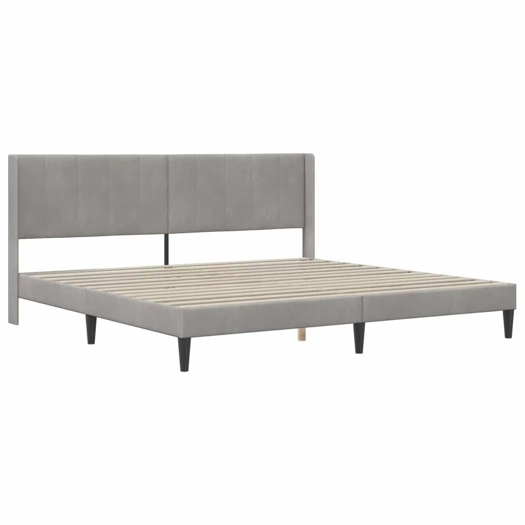 Struttura del letto-Giroletto Grigio Chiaro 200 x 200 cm Velluto 602458