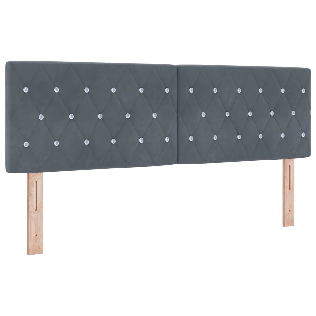 Letto a molle con materasso Grigio scuro 160 x 200 cm Velluto 3339117