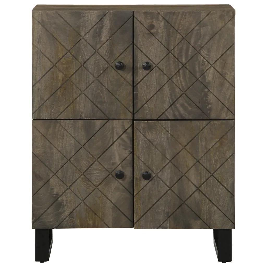 Credenza Nera 60x33x75 cm in Legno Massello di Mango 4017710