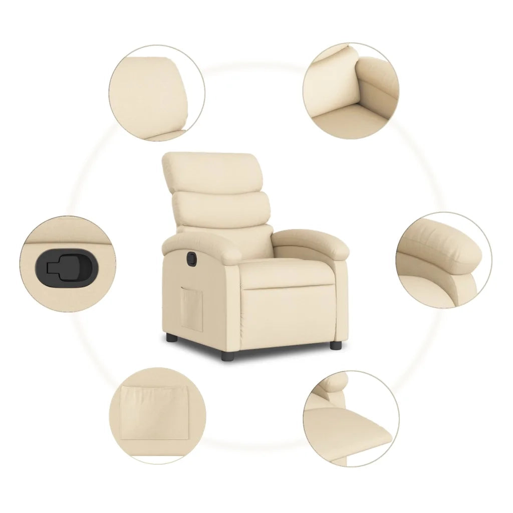 Poltrona reclinabile in Tessuto Crema 3205808