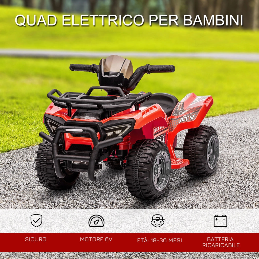 Quad Elettrico Bambini 6V ¨C Minimal ¨C Rosso 70x42x45cm