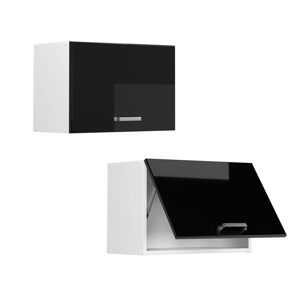Vicco Pensile da cucina Nero lucido 60 cm Piatto