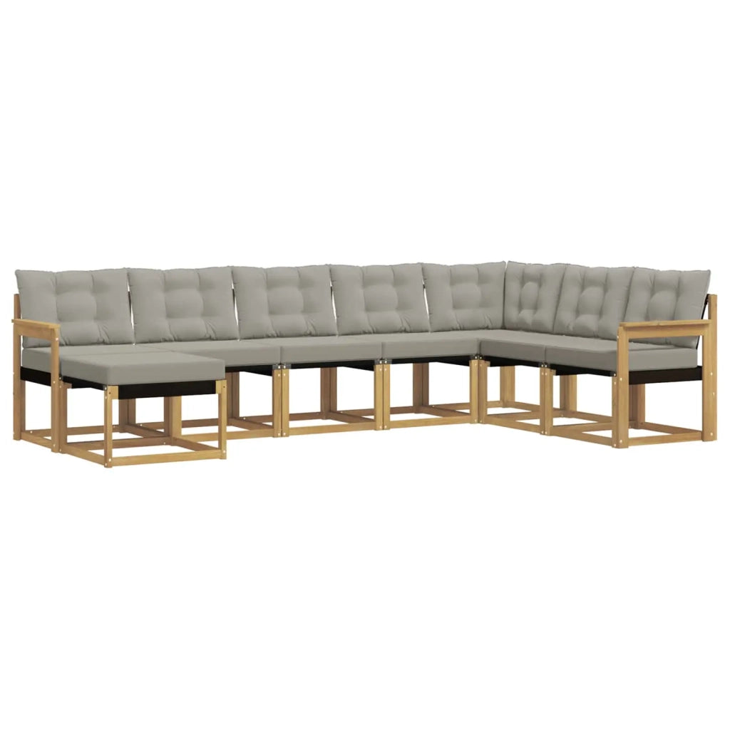 Set di divani da esterno 8 pz Bianco e Grigio Chiaro 3389757