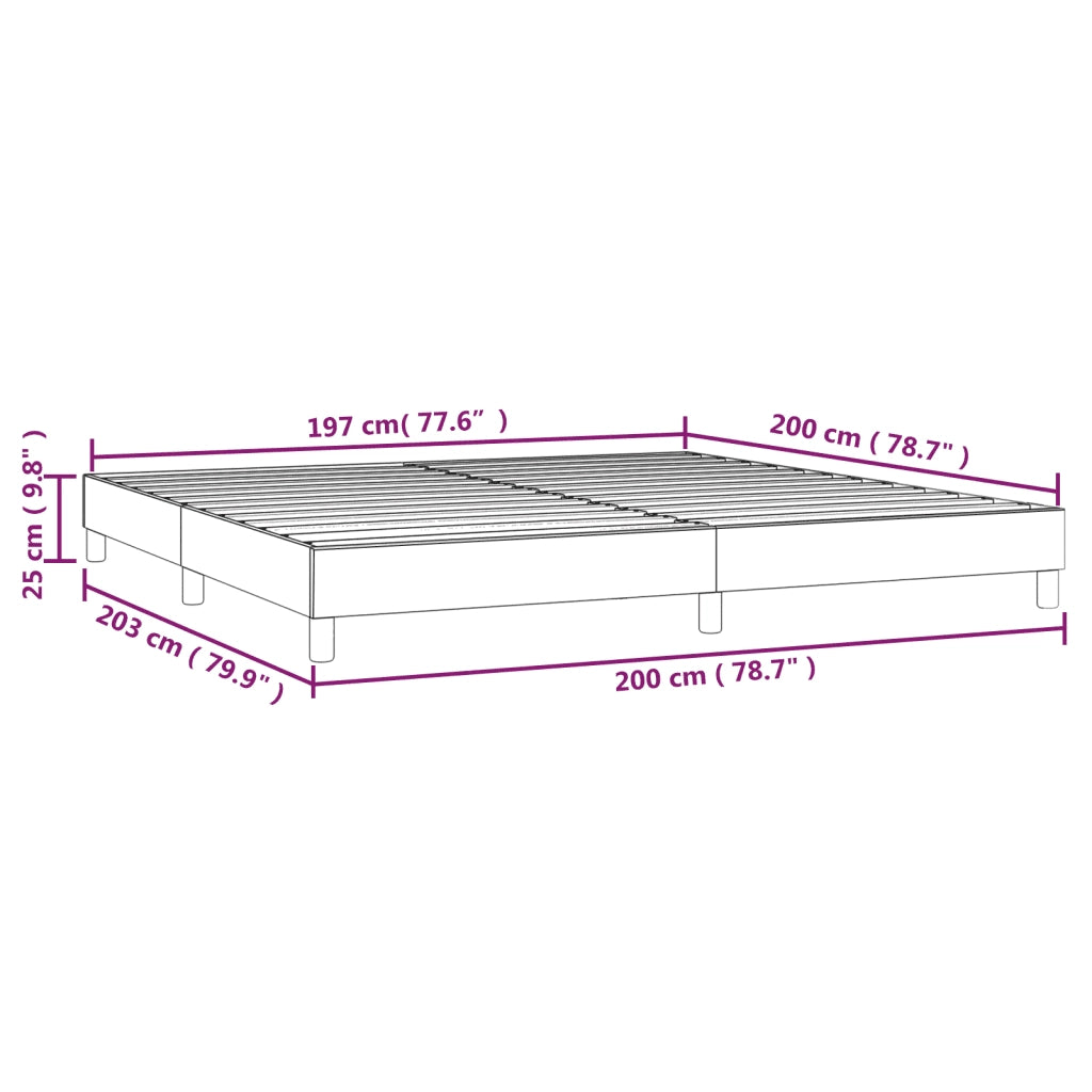 Struttura Letto a Rete a Molle Tortora 200x200 cm in Tessuto 3120544