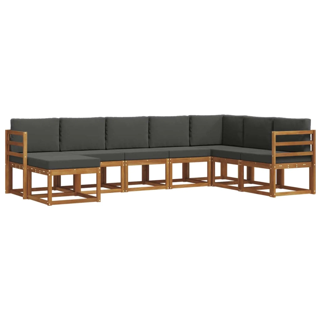 Set di divani da esterno con cuscino 8 pcs Naturale e Antracite 3366800