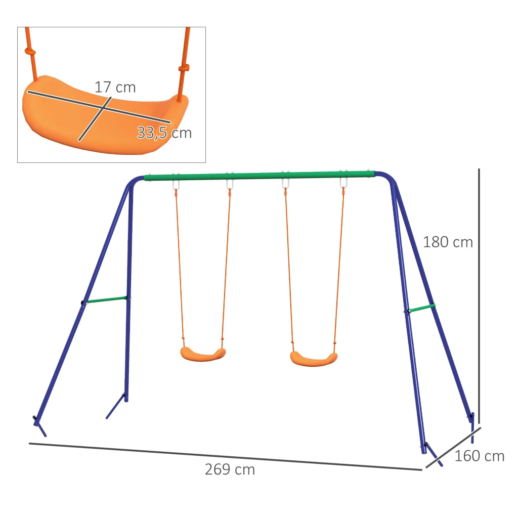 Altalena per bambini con 2 posti ¨C Minimal ¨C 2,7x1,6x1,8 m
